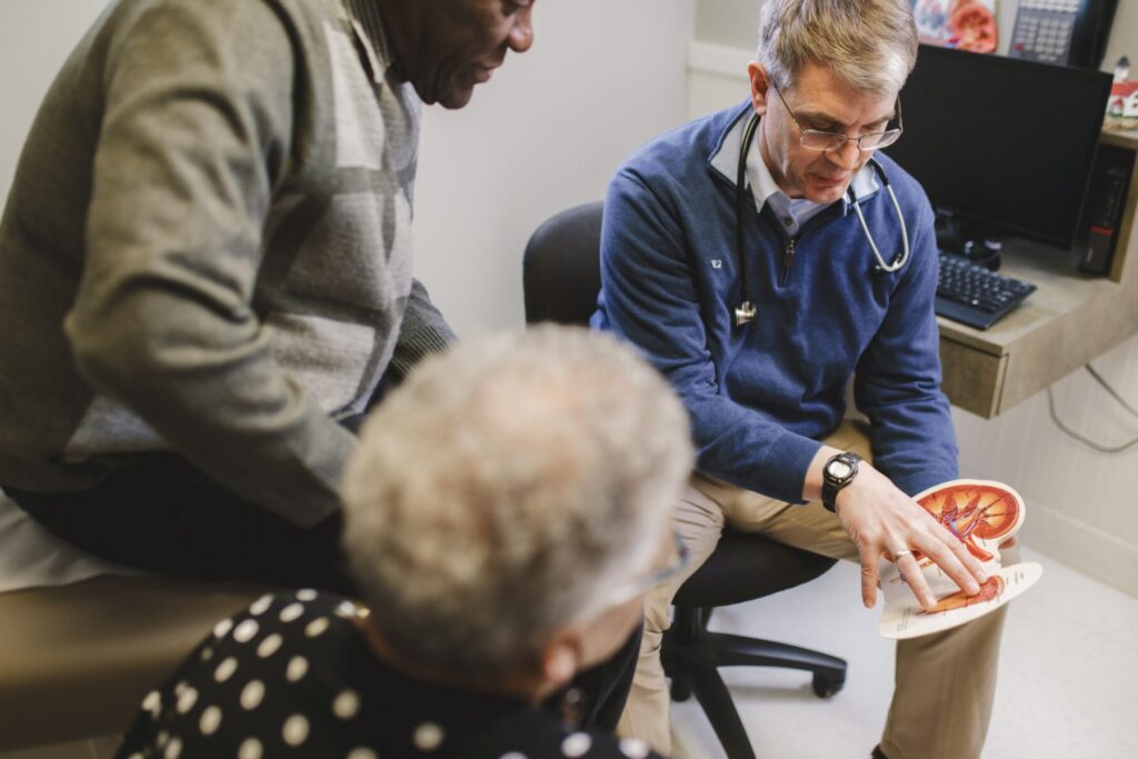 provider discussing kidney functions